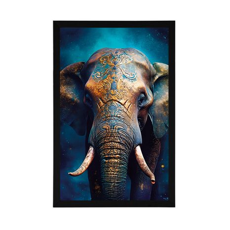 POSTER – ELEFANTE BLU-ORO - SIGNORI DEL REGNO ANIMALE - POSTER