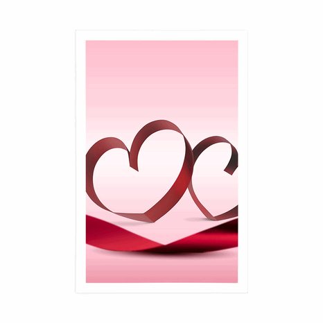 POSTER HEARTS WITH A RIBBON - LOVE - POSTERS