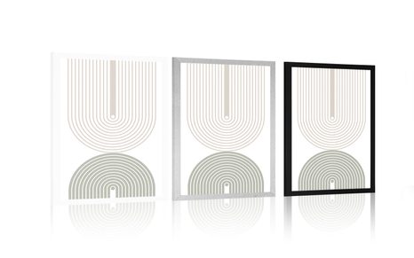 POSTER MINIMALISTISCHE REGENBÖGEN MID-CENTURY - MOTIVE AUS UNSERER WERKSTATT - POSTER