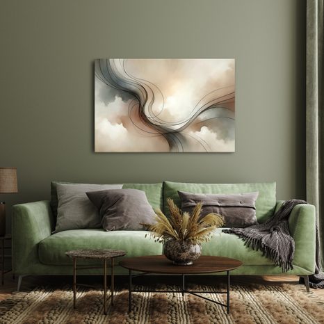 WANDBILD ZARTE LINIEN IM RAUM - WANDBILDER ABSTRAKTE FORMEN - BILDER