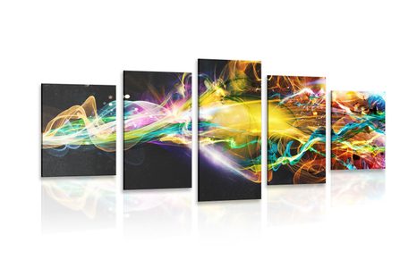 5-PIECE CANVAS PRINT EXPLOSION OF COLORS - ABSTRACT PICTURES - PICTURES