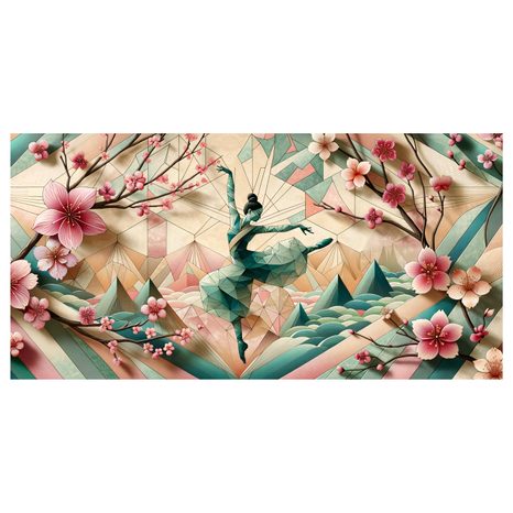 KÉP ABSZTRAKT BALERINA VIRÁGOK KÖZÖTT - NŐKET ÁBRÁZOLÓ KÉPEK - KÉPEK