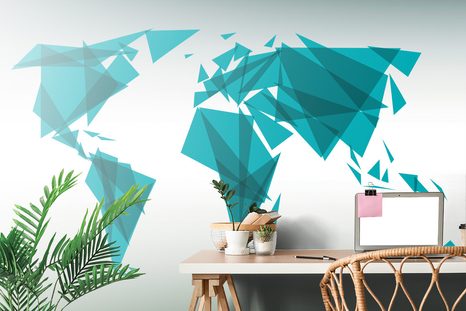 SAMOLEPÍCÍ TAPETA GEOMETRICKÁ MAPA SVĚTA - SAMOLEPÍCÍ TAPETY - TAPETY