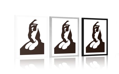 PLAKAT S PASPARTUOM NJEŽNOST ŽENSKOG TIJELA - ŽENE - PLAKATI