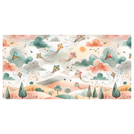 OBRAZ HŘEJIVÉ ODPOLEDNE S LÉTAJÍCÍMI DRAKY - DĚTSKÉ OBRAZY - OBRAZY