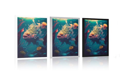 PLAKÁT SURREALISTICKÝ MOŘSKÝ ĎAS - PODMOŘSKÝ SVĚT - PLAKÁTY