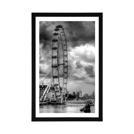 POSTER – LONDRA UNICA E FIUME TAMIGI IN BIANCO E NERO - NERO E BIANCO - POSTER