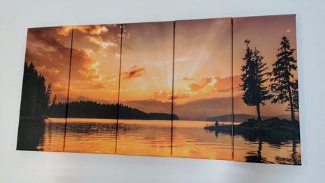 TABLOU 5-PIESE REFLEXIE LACULUI DE MUNTE - TABLOU NATURĂ ȘI PEISAJE NATURALE - TABLOURI