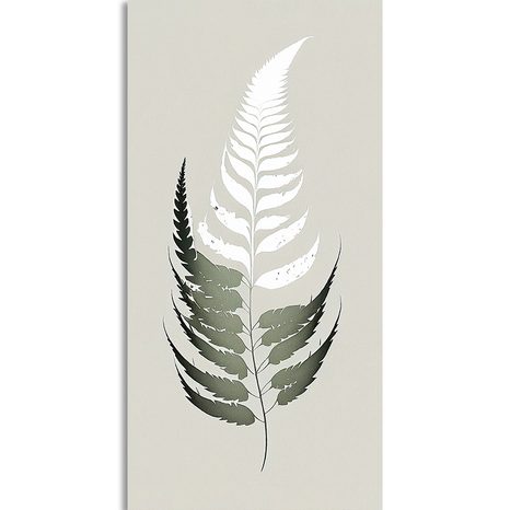 OBRAZ LÍSTEK Z KAPRADINY S NÁDECHEM MINIMALISMU - OBRAZY STROMY A LISTY - OBRAZY