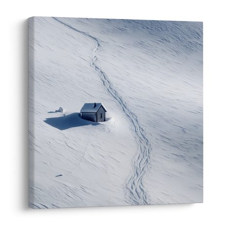OBRAZ OSAMĚLÁ CHATA V ZIMĚ - VÁNOČNÍ A ZIMNÍ OBRAZY - OBRAZY