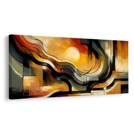 WANDBILD FLIESSENDE ENERGIE IN FARBEN - BILDER VON SONNENAUFGANG UND SONNENUNTERGANG - BILDER