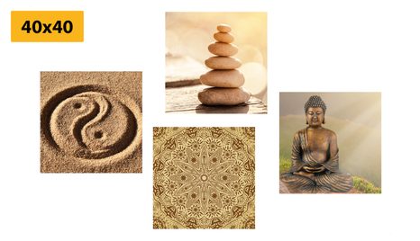 SET OBRAZŮ VE STYLU FENG SHUI - SESTAVY OBRAZŮ - OBRAZY