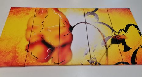 5-RÉSZES KÉP ETNO VIRÁG - VIRÁGMINTÁS KÉPEK - KÉPEK