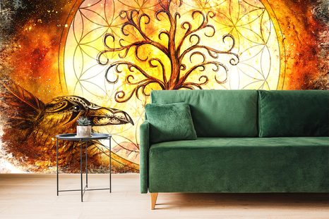 CARTA DA PARATI – ALBERO DELLA VITA MAGICO - CARTA DA PARATI FENG SHUI - CARTA DA PARATI