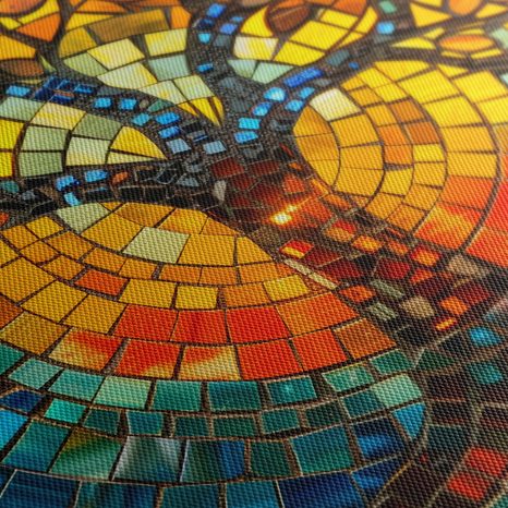 WANDBILD LEUCHTENDER LEBENSBAUM IN MOSAIK - BILDER BÄUME DES LEBENS - BILDER