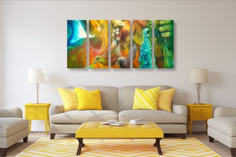 TABLOU 5-PIESE POSEIDON SUB NIVELUL MĂRII - TABLOURI ABSTRACTE - TABLOURI