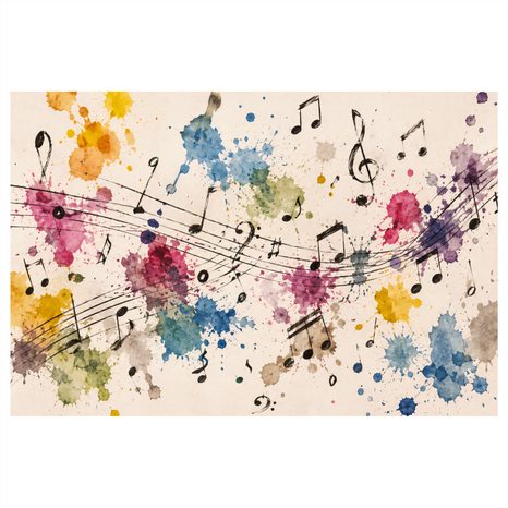 WANDBILD MUSIKALISCHE TÖNE IN FARBEN - MUSIKBILDER - BILDER