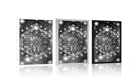 POSTER BEZAUBERNDES MANDALA IN SCHWARZ-WEISS - SCHWARZ-WEISS - POSTER