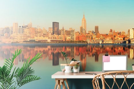 SELBSTKLEBENDE FOTOTAPETE SPIEGELUNG DES GLAMOURÖSEN NEW YORK - SELBSTKLEBENDE TAPETEN - TAPETEN