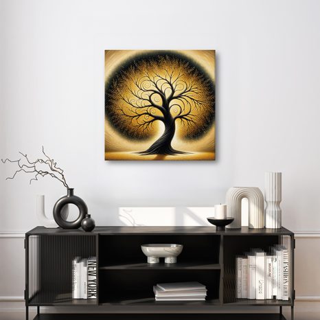 WANDBILD GOLDENER LEBENSBAUM - BILDER BÄUME DES LEBENS - BILDER