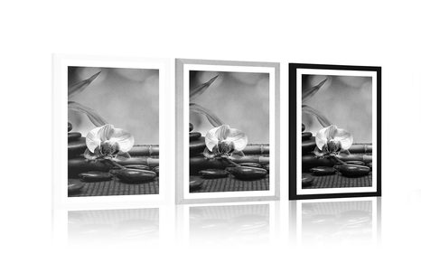 POSTER – NATURA MORTA FENG SHUI IN BIANCO E NERO - NERO E BIANCO - POSTER