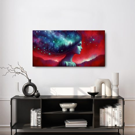 WANDBILD KOSMISCHE SCHÖNHEIT IN DER NATUR - WANDBILDER FRAUEN - BILDER