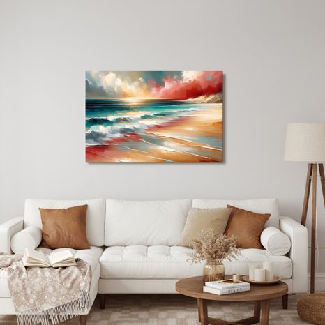 OBRAZ TYRKYSOVÉHO MOŘE S VLNAMI - OBRAZY MOŘE A PLÁŽ - OBRAZY