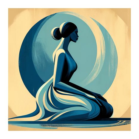 OBRAZ KLIDNÁ SILUETA PŘED MĚSÍCEM - OBRAZY ŽENY - OBRAZY