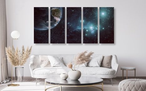 5-RÉSZES KÉP BOLYGÓ AZ ŰRBEN - BOLYGÓ- ÉS CSILLAGMINTÁS KÉPEK - KÉPEK