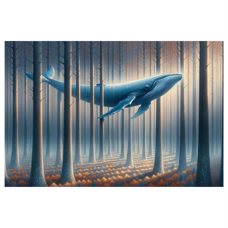 WANDBILD TRAUMSCHWERTWAL ZWISCHEN BAUMSTÄMMEN - WANDBILDER UNTERWASSERWELT - BILDER