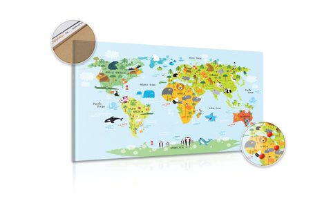 PARAFA KÉP GYERMEK VILÁG TÉRKÉP ÁLATOKKAL - PARAFA KÉPEK - KÉPEK