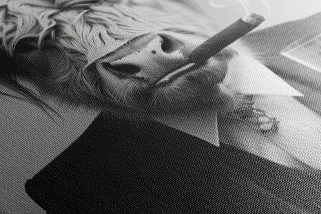 WANDBILD KUH IM ANZUG MIT ZIGARRE UND WHISKEY - WANDBILDER BÜFFEL UND KÜHE - BILDER