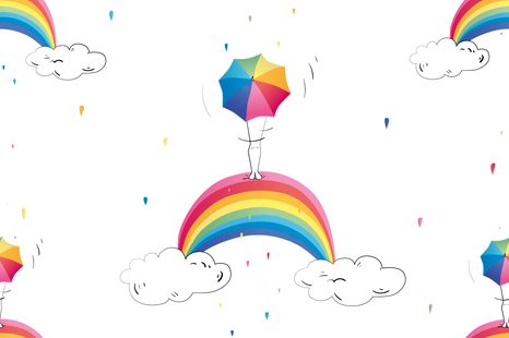 TAPETA DUHOVÉ DEŠTNÍKY - DĚTSKÉ TAPETY - TAPETY