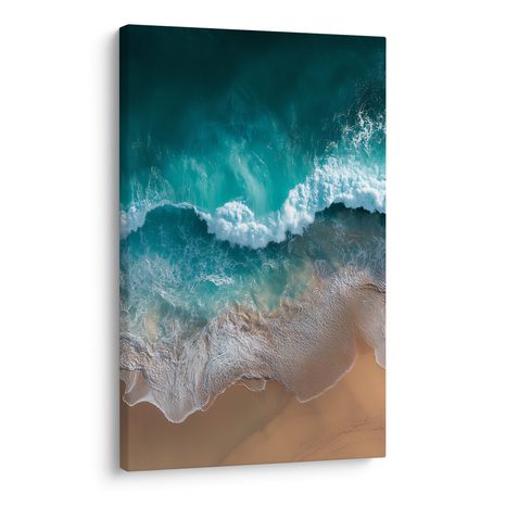 OBRAZ TYRKYSOVÁ VLNA NA PLÁŽI - OBRAZY MOŘE A PLÁŽ - OBRAZY
