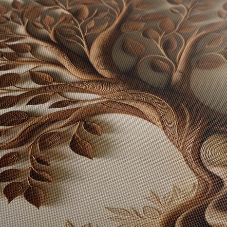 5-TEILIGES WANDBILD BRAUNER LEBENSBAUM MIT 3D-EFFEKT - BILDER BÄUME DES LEBENS - BILDER