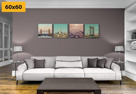 SET DI QUADRI – LUOGHI IN COLORI DELICATI - COLLEZIONI DI QUADRI - STAMPE E QUADRI