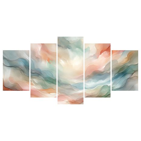 5-DÍLNÝ OBRAZ PASTELOVÁ KRAJINA SNŮ - ΑΦΗΡΗΜΈΝΟΙ ΠΊΝΑΚΕΣ ΖΩΓΡΑΦΙΚΉΣ - ΠΊΝΑΚΕΣ