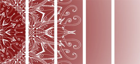 5-DÍLNÝ OBRAZ BÍLÁ MANDALA NA BORDÓ POZADÍ - OBRAZY FENG SHUI - OBRAZY