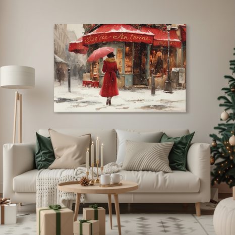OBRAZ VÁNOČNÍ PROCHÁZKA MĚSTEM - VÁNOČNÍ A ZIMNÍ OBRAZY - OBRAZY