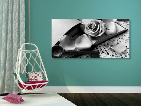 QUADRO SU TELA – NATURA MORTA VINTAGE CON CHIAVE IN BIANCO E NERO - QUADRI BIANCO E NERO - STAMPE E QUADRI