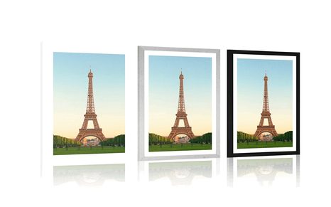 POSTER WITH MOUNT LANDMARK OF PARIS - CITIES - POSTERS