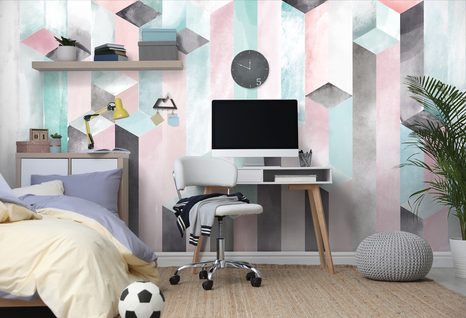 TAPETE PASTELLFARBENE SÄULEN - GEMUSTERTE TAPETEN - TAPETEN