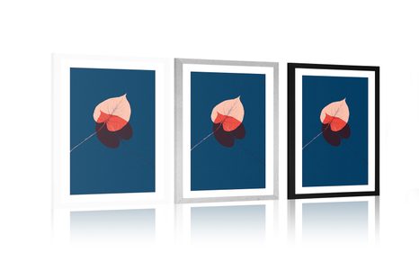 POSTER MIT PASSEPARTOUT UNGEWÖHNLICHKEIT DER BLÄTTER - MOTIVE AUS UNSERER WERKSTATT - POSTER