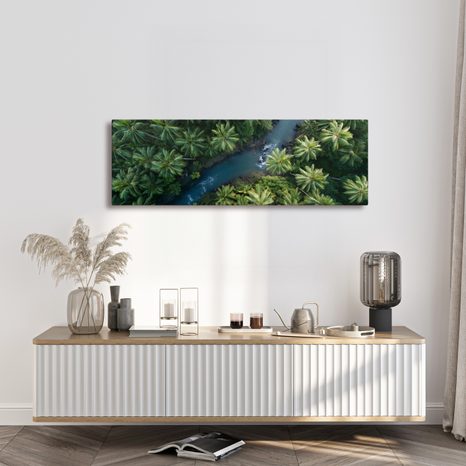 OBRAZ POHLED Z VRCHOLU LESA - OBRAZY STROMY A LISTY - OBRAZY