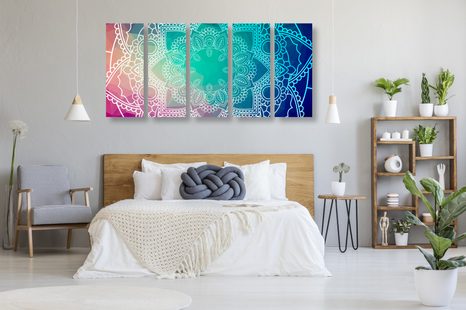 5-RÉSZES KÉP PASZTELL MANDALA - FENG SHUI KÉPEK - KÉPEK