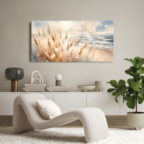 WANDBILD PAMPASGRAS AM MEER - BILDER MEER UND STRAND - BILDER