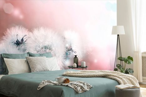 SAMOLEPÍCÍ TAPETA PAMPELIŠKA S ABSTRAKTNÍMI PRVKY - SAMOLEPÍCÍ TAPETY - TAPETY