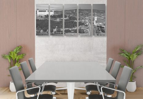 5-RÉSZES KÉP ESTE POZSONYBAN FEKETE FEHÉRBEN - FEKETE-FEHÉR KÉPEK - KÉPEK