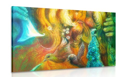 TABLEAU SUR TOILE – POSÉIDON SOUS LA MER - PEINTURES ABSTRAITES - TABLEAUX