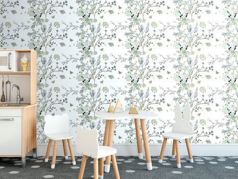 SAMOLEPÍCÍ TAPETA ZELENÉ VĚTVIČKY ROSTLIN - SAMOLEPÍCÍ TAPETY - TAPETY